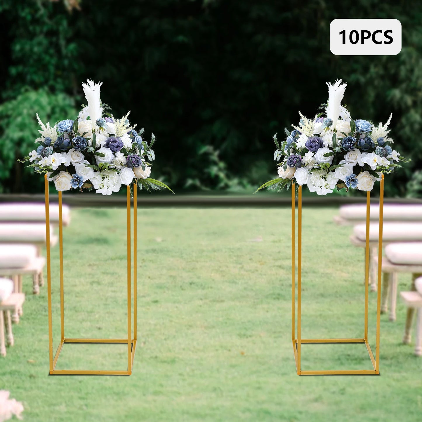 10 Piece Metal Flower Rack, 60cm, Suitable For Wedding Flower Arrangement, Parties, Events, Home Decoration