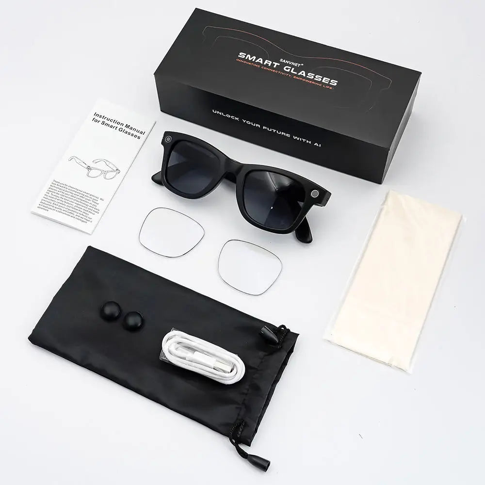 Consumer Electronics Smart Electronics Smart Glasses US Stock 2026 GS4 MAX Smart Glasses Dual Lenses 8MP 1080p Video with Camera Sunglasses AI Translation Smart Glasses Music Player