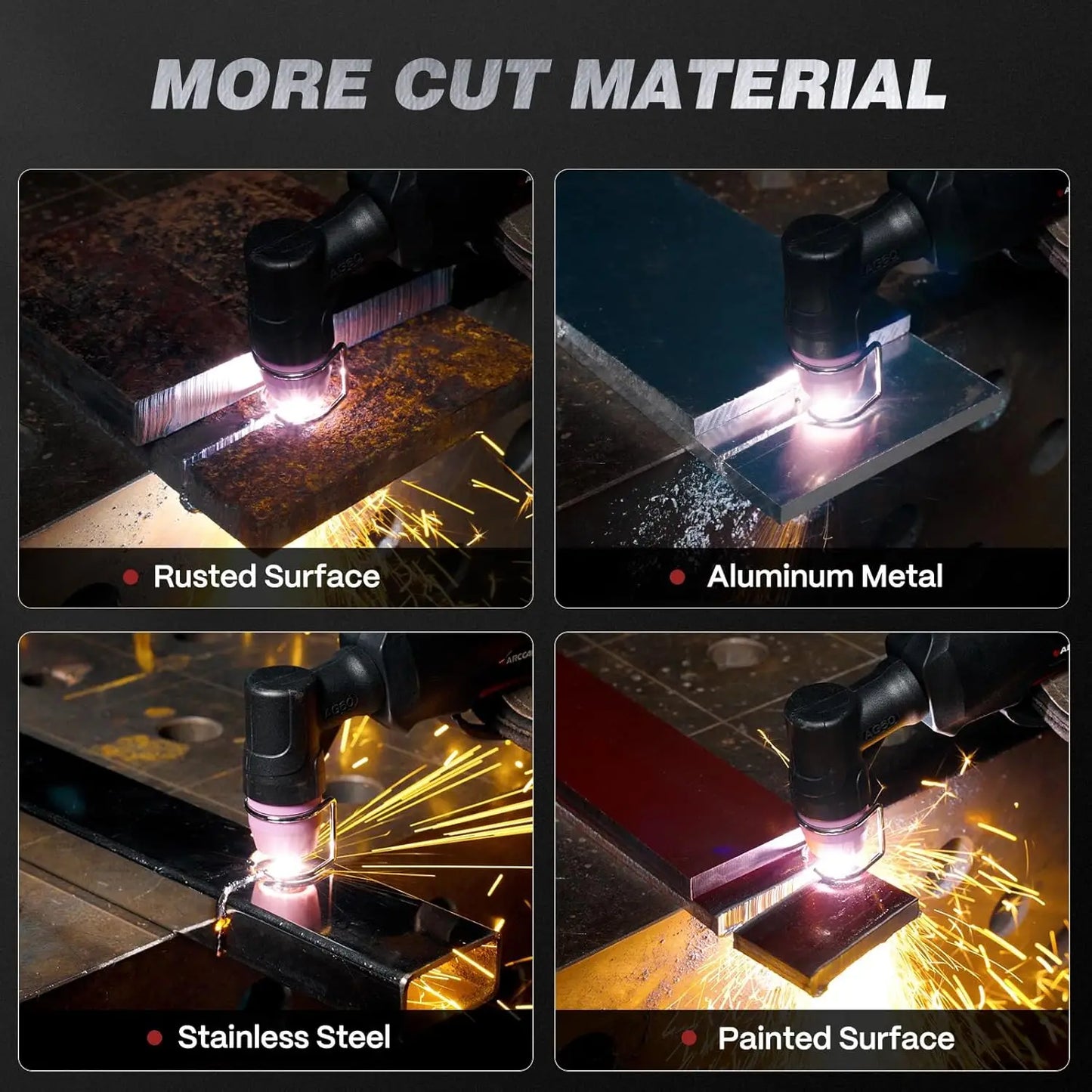 ARCCAPTAIN 55A Plasma Cutter, Large LED Display, Non-Touch Pilot ARC Plasma Cutting Machine, 120/240V Dual Voltage IGBT Inverter