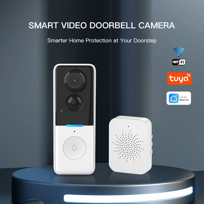 Wireless Doorbell Camera: Battery-Powered, Dual Time Announcement, High Definition, Two-Way Audio, Night Vision Smart Doorbell