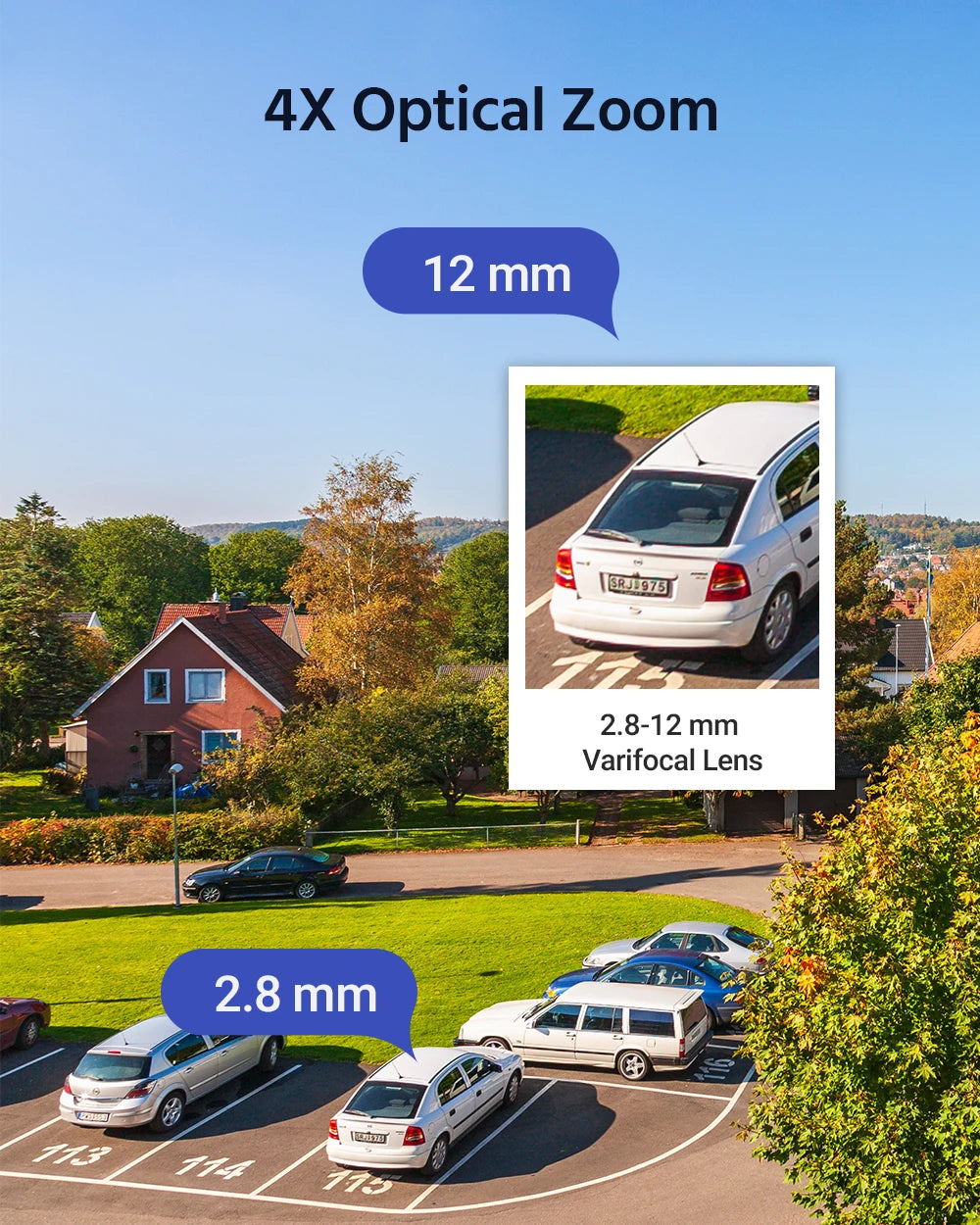 ANNKE 4MP Super HD PoE Network PTZ IP Security Camera with 2.8-12mm 4X Motorized Optical Zoom H.265+ Indoor Outdoor IP Camera