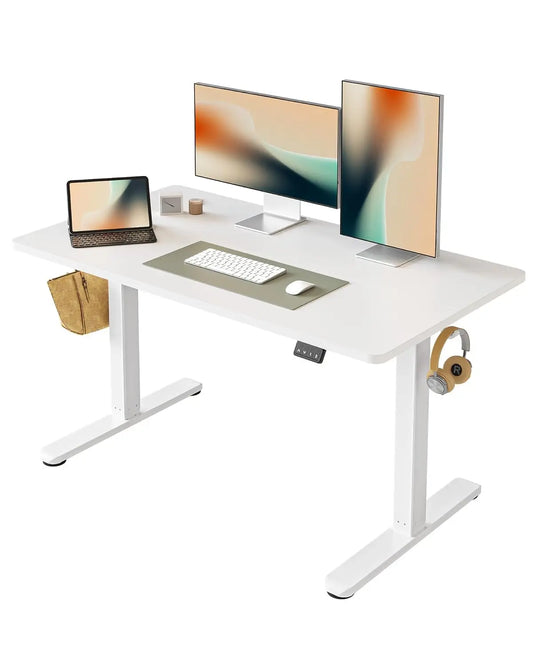 Electric, Height Adjustable Stand up Desk, 48 x 24 Inches Sit Stand Home Office Desk, Computer Desk, White, Customized