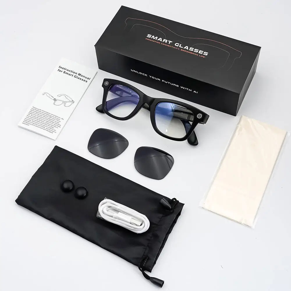Consumer Electronics Smart Electronics Smart Glasses US Stock 2026 GS4 MAX Smart Glasses Dual Lenses 8MP 1080p Video with Camera Sunglasses AI Translation Smart Glasses Music Player