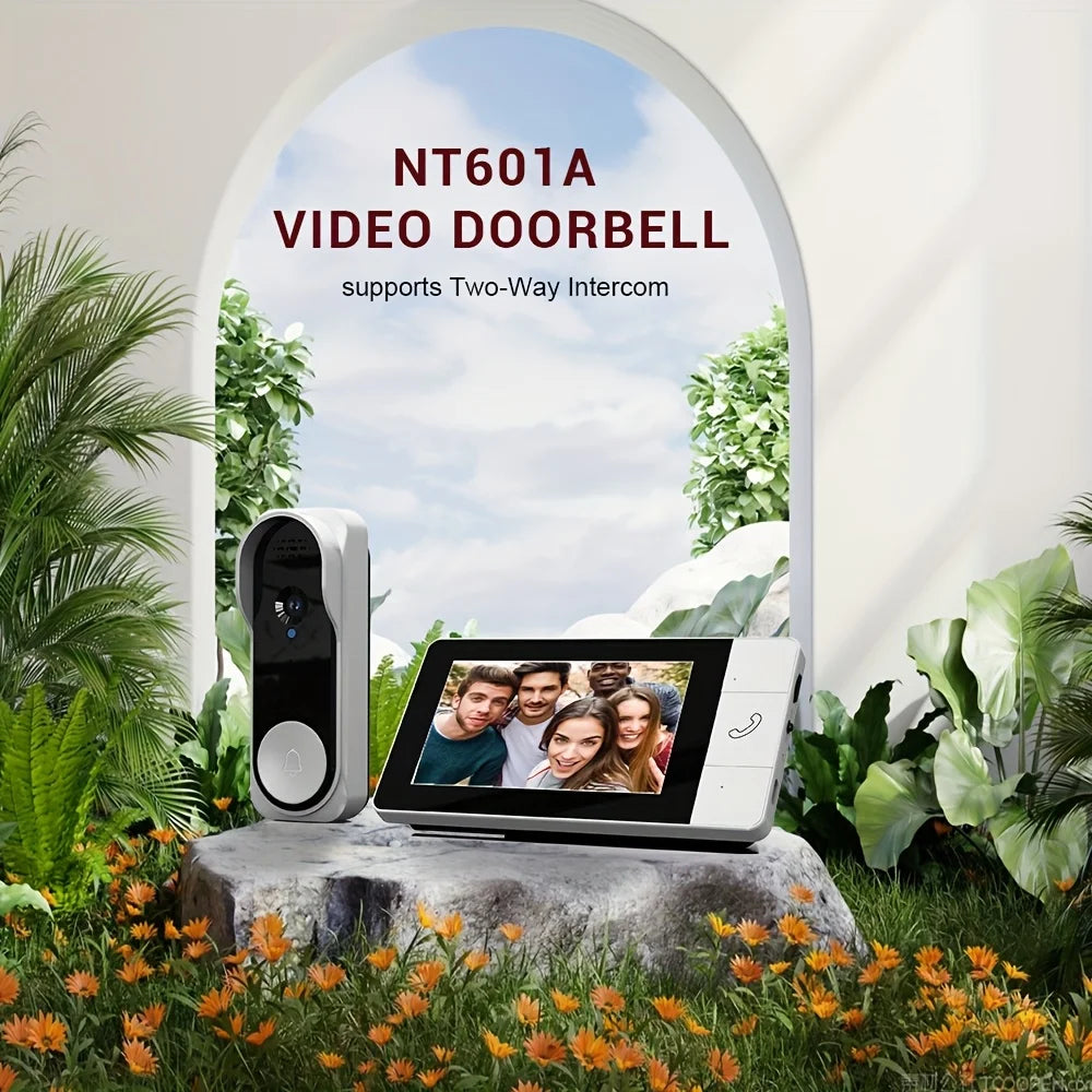 X7/NT601/X6 SMart Video Doorbell With 4.3" Display: No WiFi Needed & 128GB Storage | 300K Pixel Auto-Capture + 3+ Month