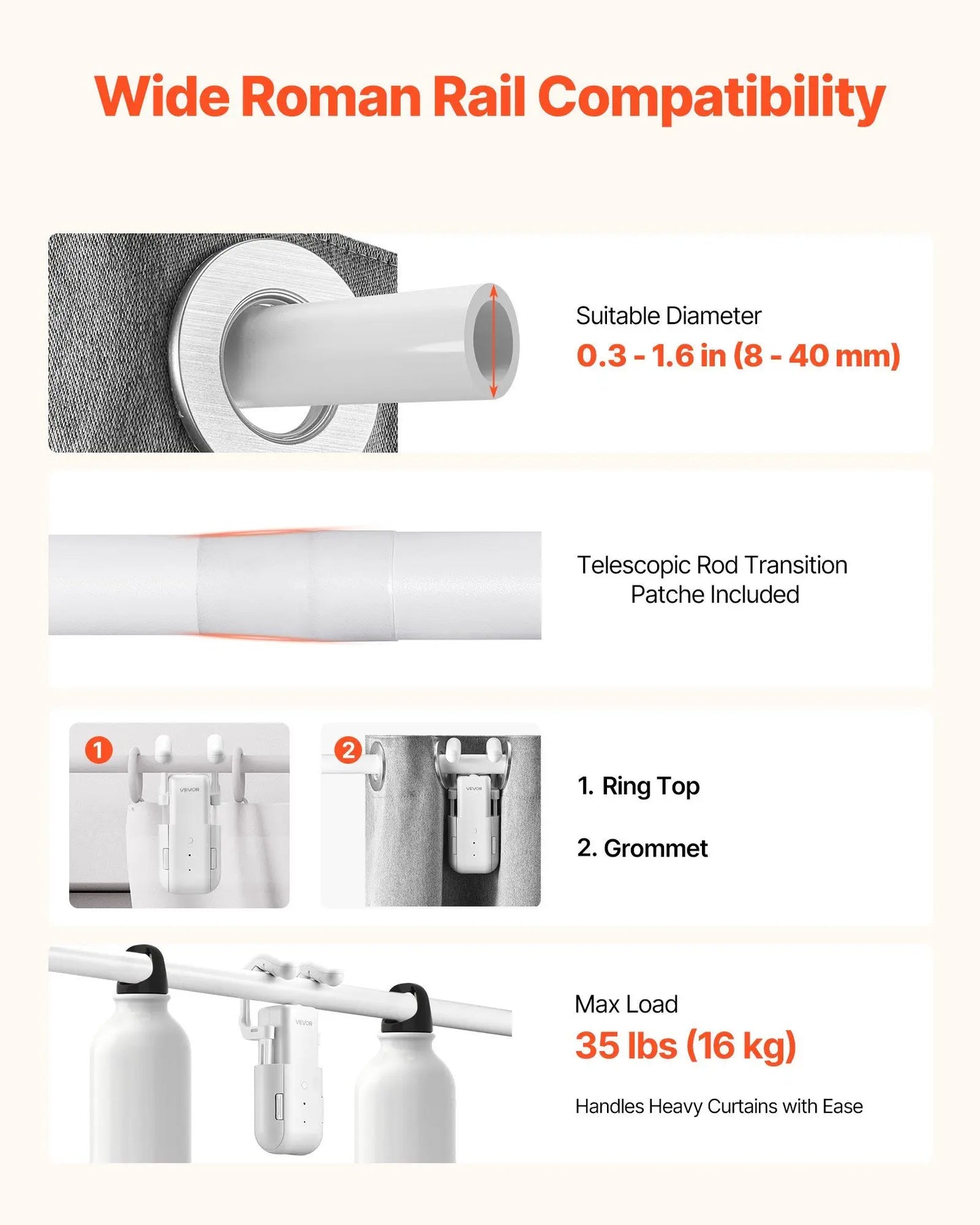 Smart Curtain Opener Automatic Motorized Curtain Rod with Hub,Remote and App Control Electric Curtain Opener with Silent Mode