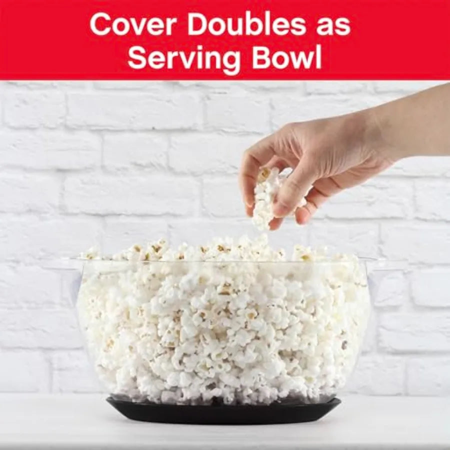 82707B Stir Crazy Hot Oil Popcorn Popper Popcorn Maker Machine with Large Serving Bowl Lid and Stirring Rod 6 Qt Black