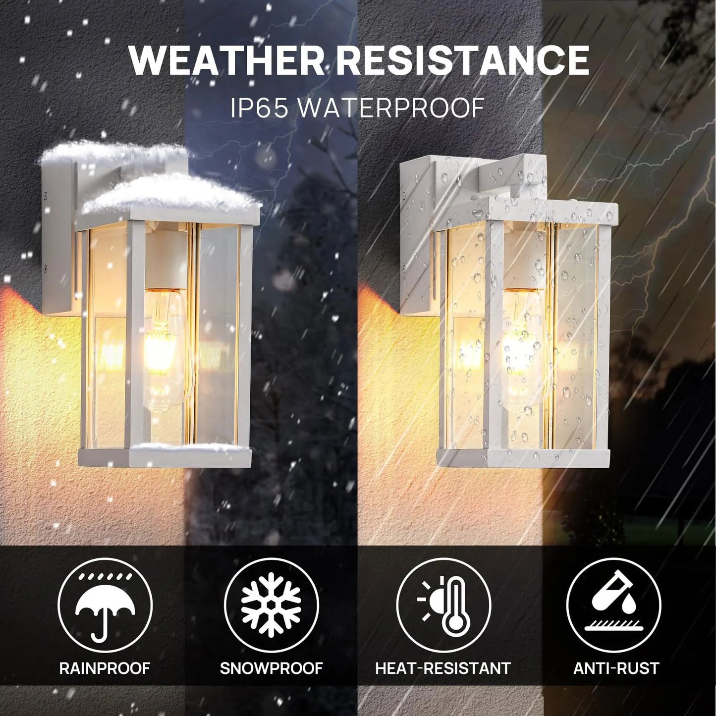 Dusk To Dawn Outdoor Light Porch Light With GFCI Outlet Wall Mount Exterior Lighting Fixtures For House Patio Garage Hallway
