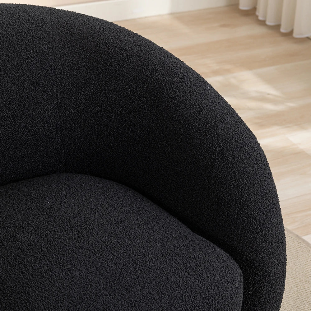 SEYNAR Modern Velvet 360 Degree Swivel Accent Armchair,Upholstered Round Barrel Side Chair for Living Room