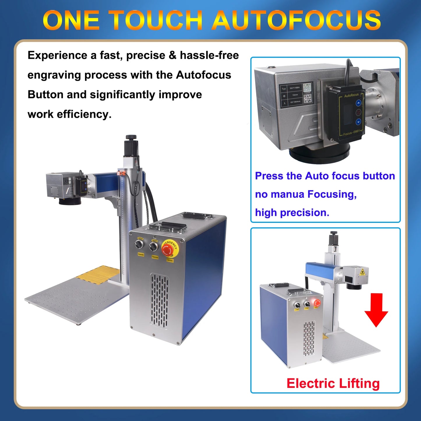 300W JPT Mopa Auto Focus Fiber Laser Marking Cutting Machine Fiber Laser Deep Engraver for All Metal Gold Silver Jewelry Ring