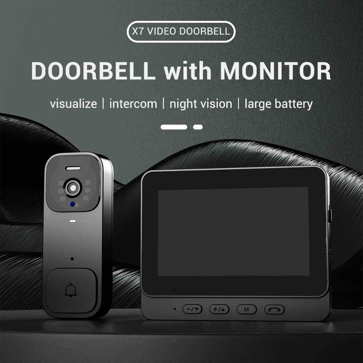 X7/NT601/X6 SMart Video Doorbell With 4.3" Display: No WiFi Needed & 128GB Storage | 300K Pixel Auto-Capture + 3+ Month