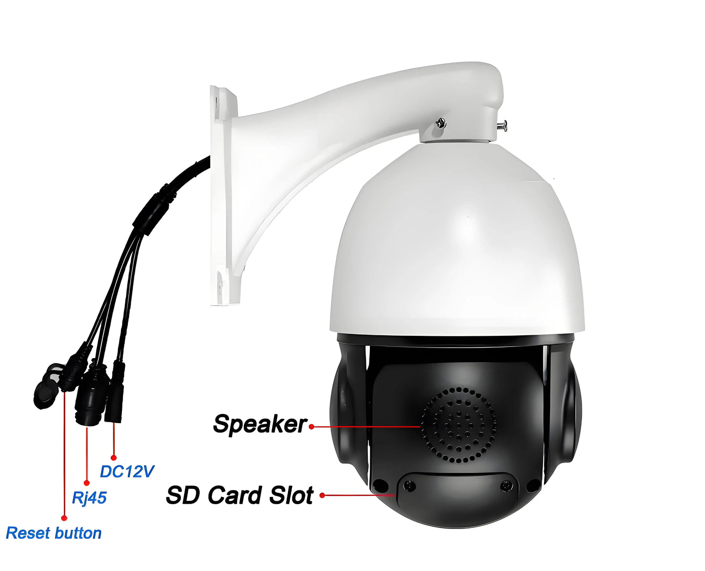 H.265+ Laser Infrared Metal Smart Auto Tracking Cruise 8MP 4K 54X Optical Zoom 360° Audio ONVIF PTZ Speed Dome POE IP Camera