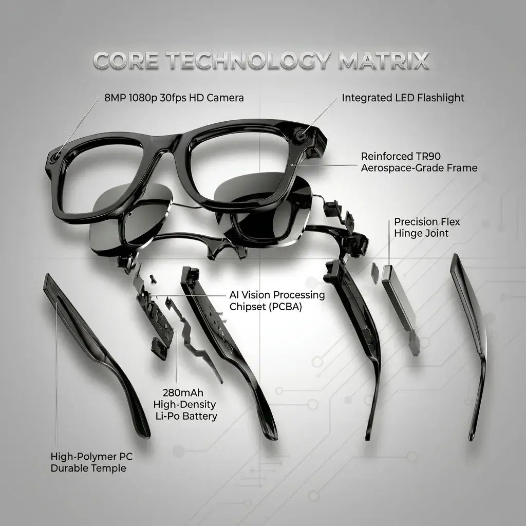 Consumer Electronics Smart Electronics Smart Glasses US Stock 2026 GS4 MAX Smart Glasses Dual Lenses 8MP 1080p Video with Camera Sunglasses AI Translation Smart Glasses Music Player