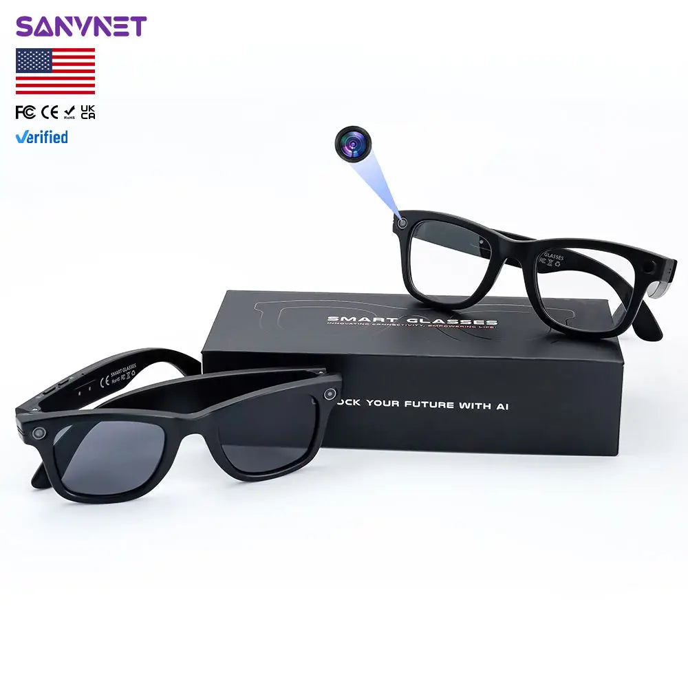 Consumer Electronics Smart Electronics Smart Glasses US Stock 2026 GS4 MAX Smart Glasses Dual Lenses 8MP 1080p Video with Camera Sunglasses AI Translation Smart Glasses Music Player