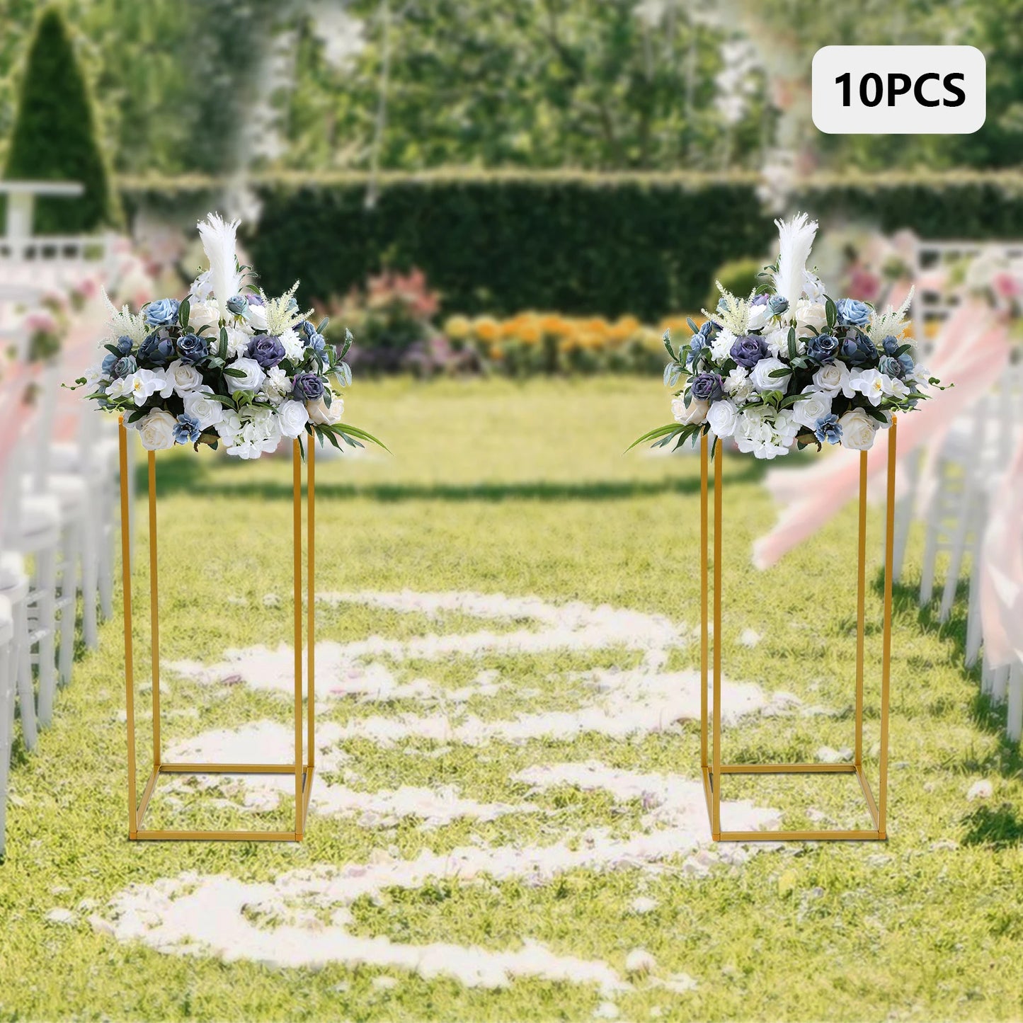 10 Piece Metal Flower Rack, 60cm, Suitable For Wedding Flower Arrangement, Parties, Events, Home Decoration
