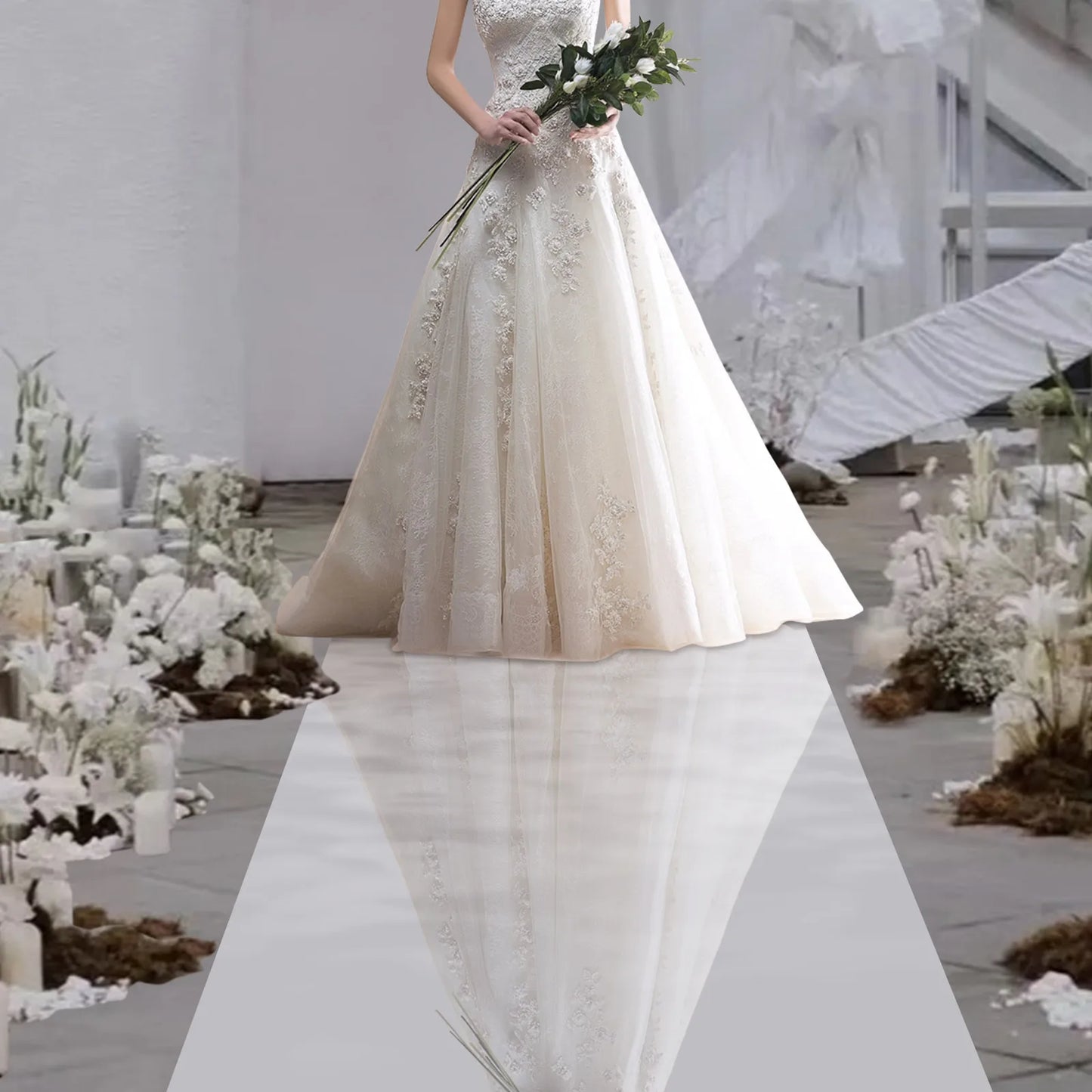 65FT x 3FT Silver Mirrored Floor Wedding Aisle Runner, Carpet for Party, Birthday, Banquet, Restaurant Decoration