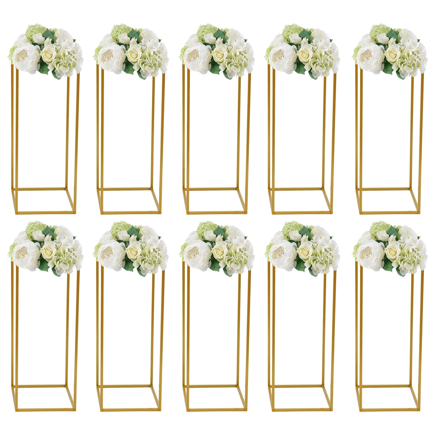 10 Piece Metal Flower Rack, 60cm, Suitable For Wedding Flower Arrangement, Parties, Events, Home Decoration