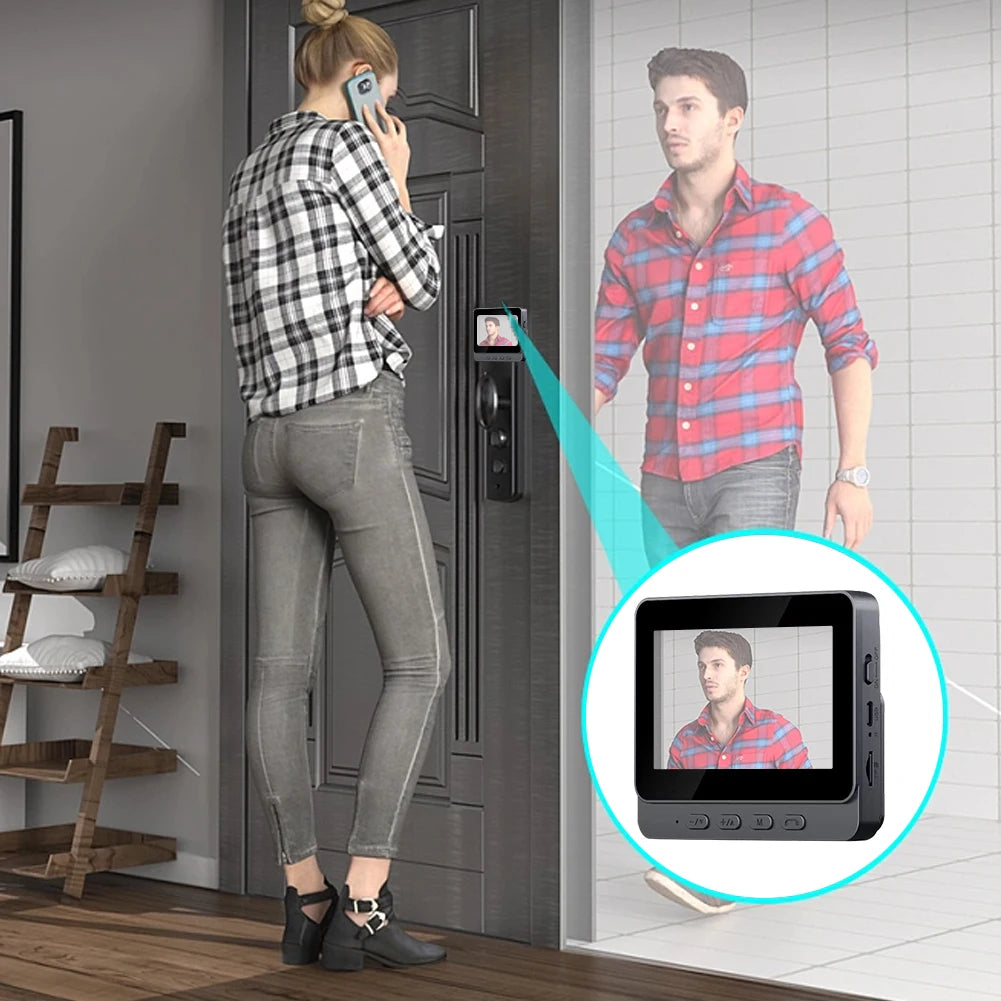 2.4G WiFi HD Doorbell Camera 4.3 Inch IPS Screen Smart Door Bell Waterproof Video Intercom Door Camera for Home Office Apartment