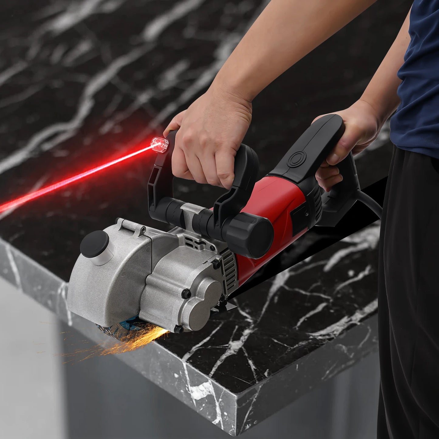 2800W Slotted Wall Chaser Machine 125mm with Laser household industrial to cut concrete, poured wall stone, electrician plumber