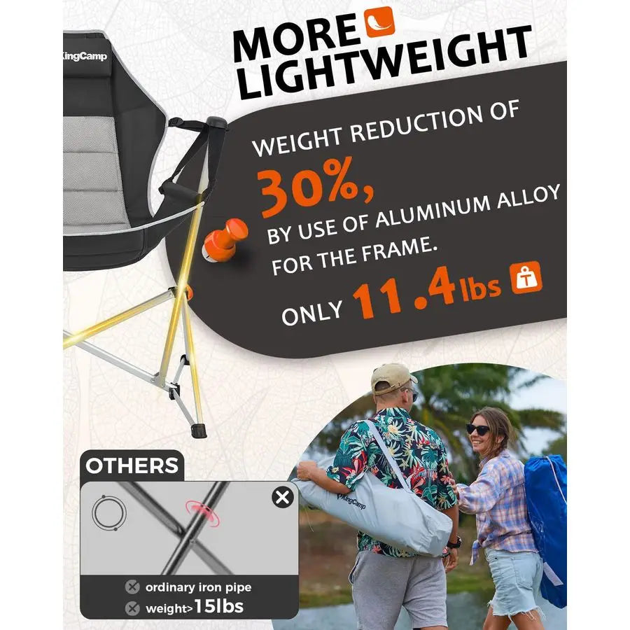 Hammock Chair with Footrest Heavy Duty Swinging Rocking Camping Chairs for Adults up to 400lbs, Folding Portable Oversized Rock
