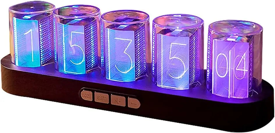 RGB Nixie Tube Style Clock with 16 Million Colors, USB Powered, Multiple Display Modes and Gift Box