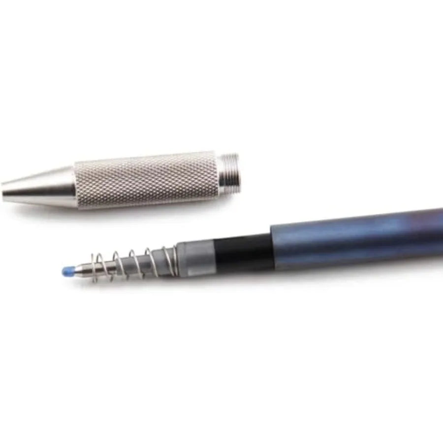 Titanium Bolt Action Pen Multi Function with Carry Bag Compatible with G2 Refill Blue - Ideal for Office School and Travel Use