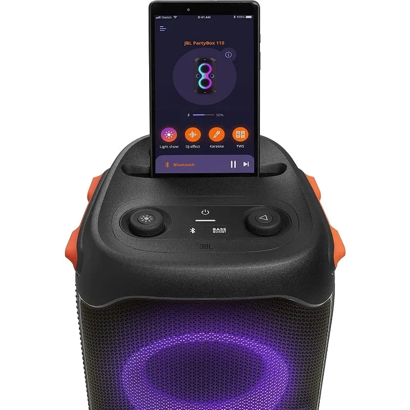 Genuine original JBL PartyBox 110 Portable Bluetooth Party Speaker Powerful Bass Built in Lights Waterproof Wireless Black