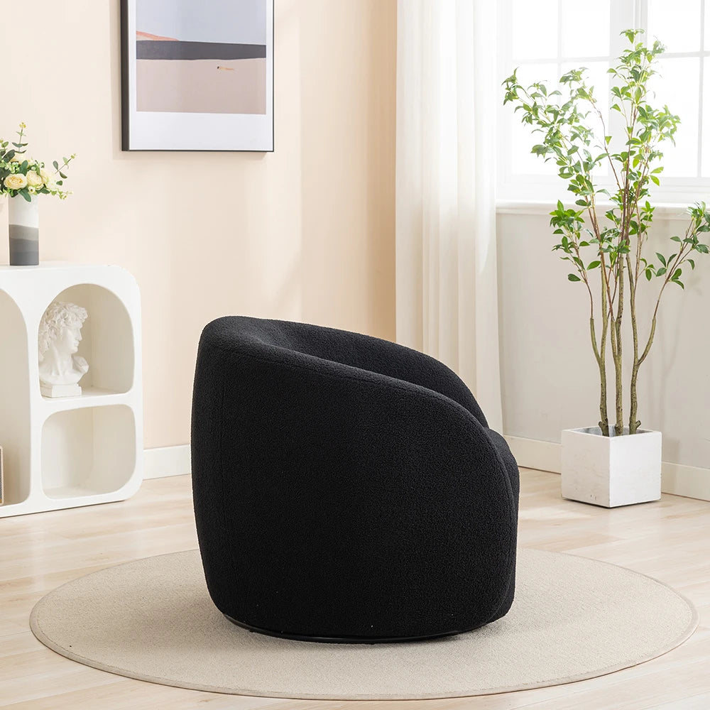 SEYNAR Modern Velvet 360 Degree Swivel Accent Armchair,Upholstered Round Barrel Side Chair for Living Room