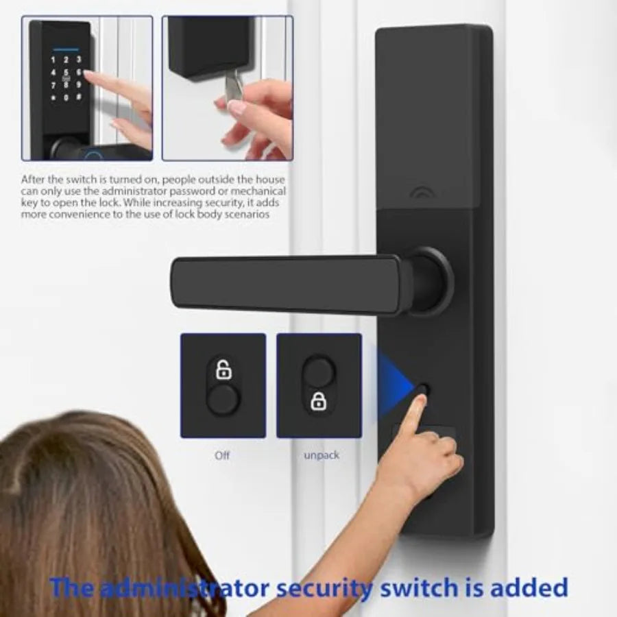 WiFi Smart Lock Tuya Smart Fingerprint Lock Door Lock Keypad Door Lock with Handle Fingerprint Electronic Deadbolt Smart Door L