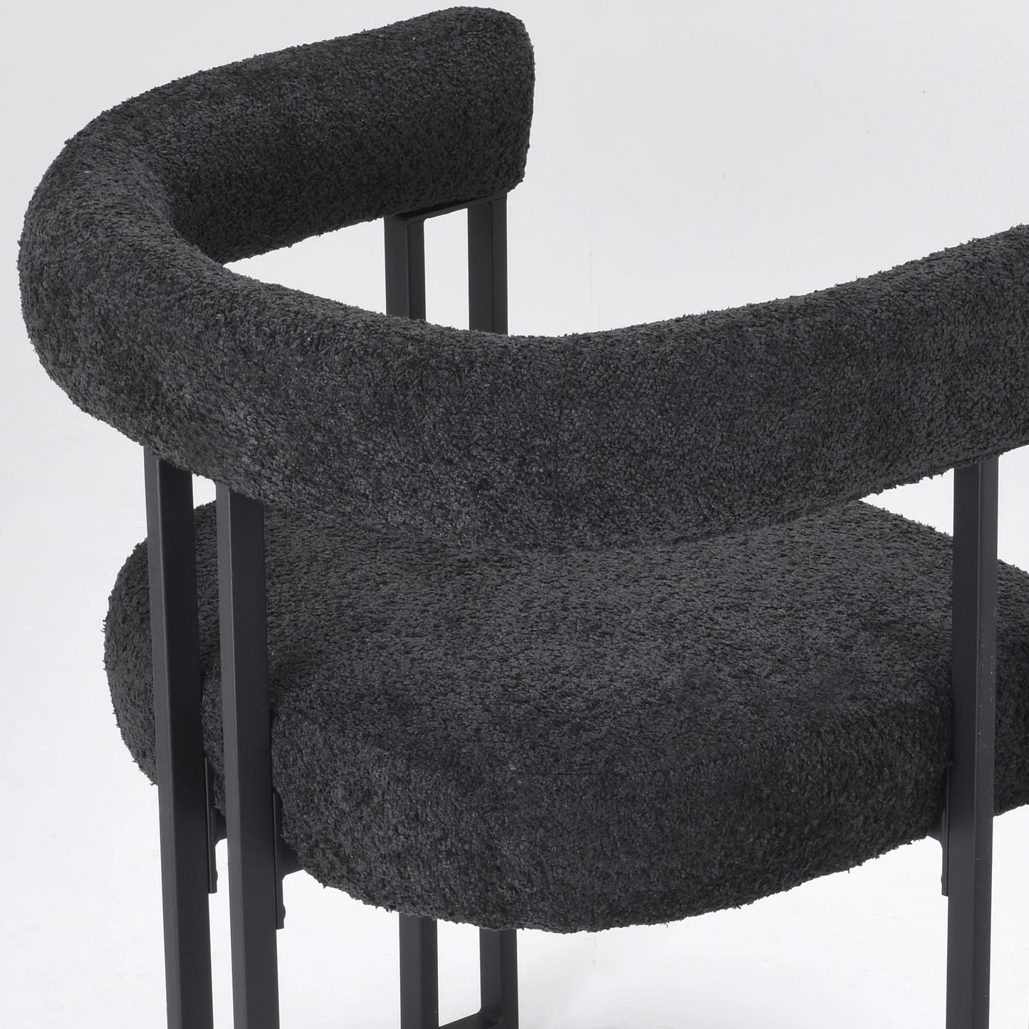 Farini Upholstered Dining Arm Chairs Set of 2, Modern Cushioned Accent Chairs with Metal Frame