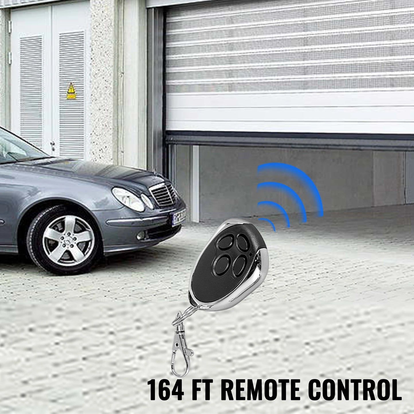SucceBuy Garage Roller Door Opener 800N Lift Force 164ft Remote Control Electric Roller Gate Opener w/ 2 Remote Apply for Garage
