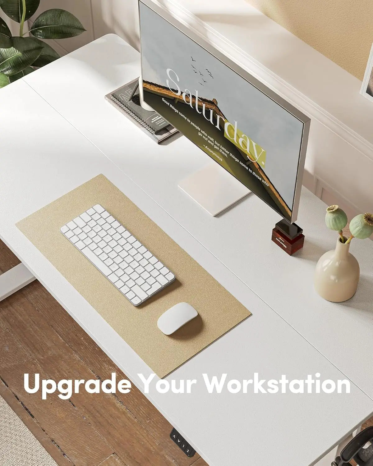Electric, Height Adjustable Stand up Desk, 48 x 24 Inches Sit Stand Home Office Desk, Computer Desk, White, Customized