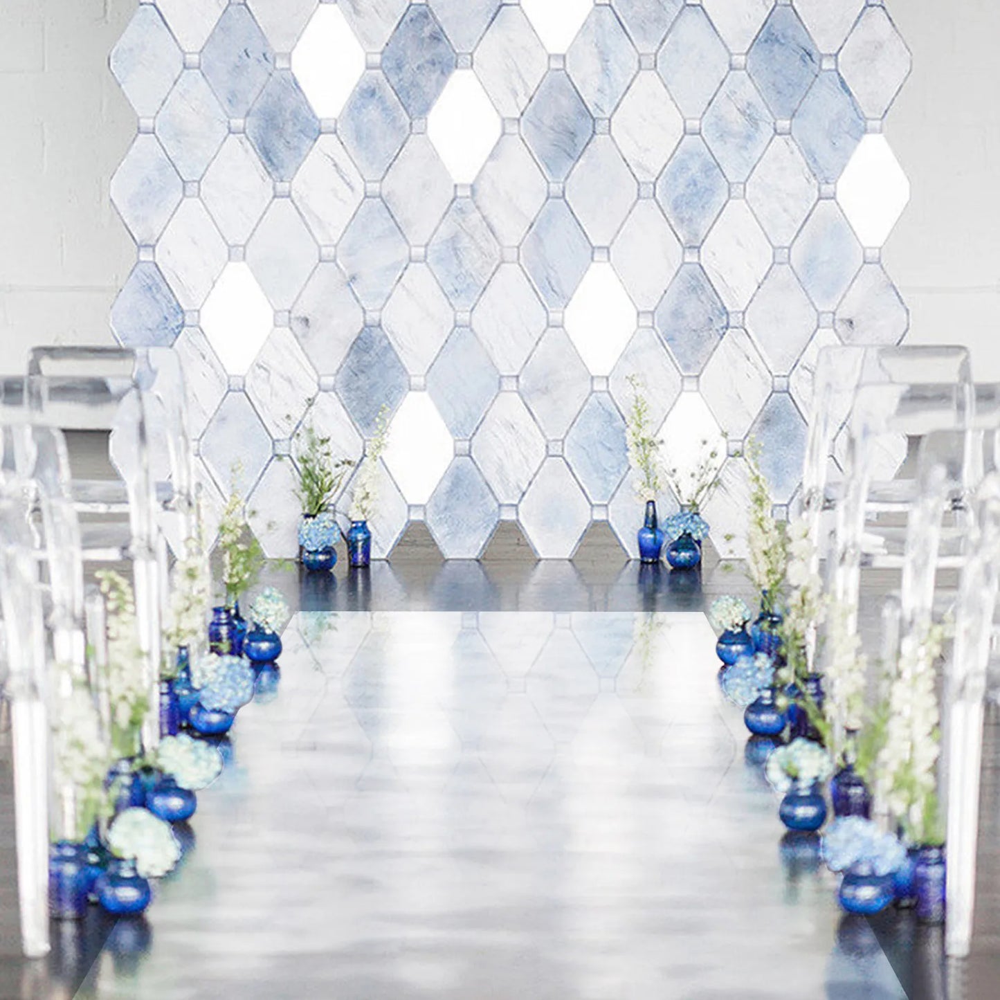 65FT x 3FT Silver Mirrored Floor Wedding Aisle Runner, Carpet for Party, Birthday, Banquet, Restaurant Decoration