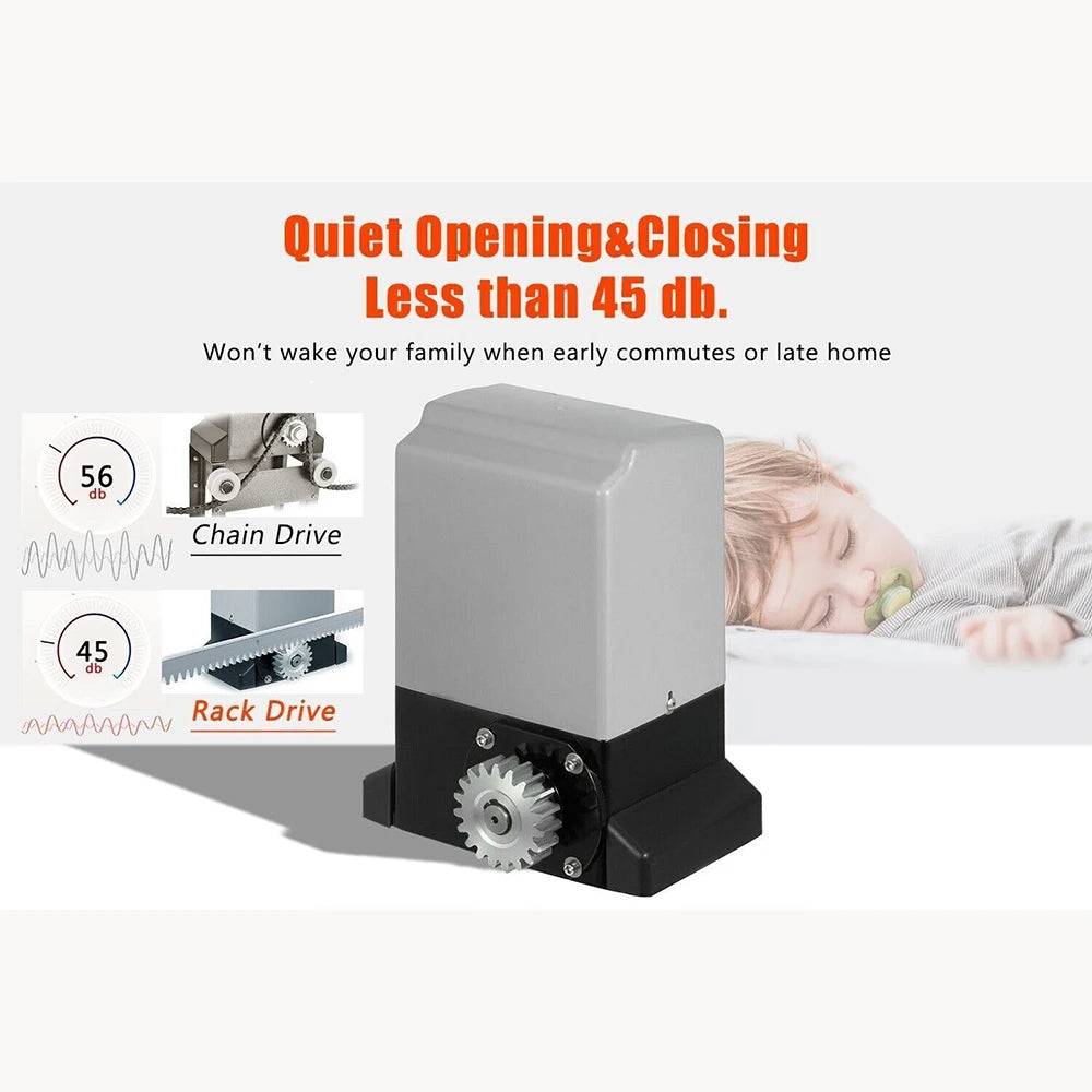 550W/750W Sliding Electric Gate Opener Set Automatic Motor Hardware Metal Fast Door Opener 1200/1800KG w/Remote Control IP44