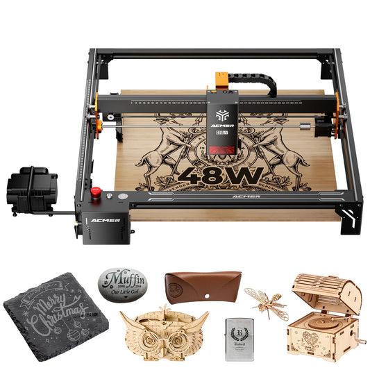 ACMER S2 PRO High Laser Power 36/48W Engraver Cutting CNC Machine 0.01mm Precision Double Axis Guide Rail For DIY & Crafting