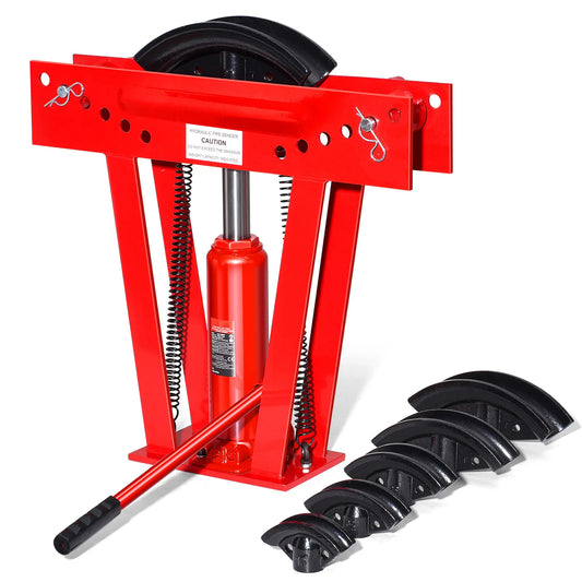 SucceBuy Hydraulic Pipe Bender 12 Ton Copper Exhaust Pipe Bending Machine with 6 Dies Heavy-Duty Pipe Tube Bender for Piping