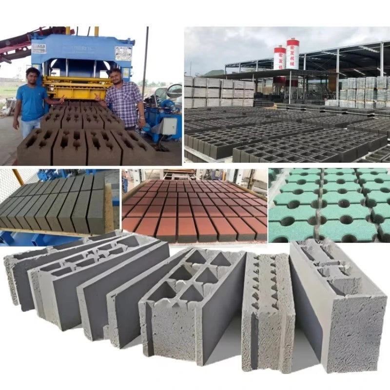 Automatic Hollow Blocks Making Machine Concrete Brick Making Machinery Road Paving Concrete Fly Ash Block Equipment Make Bricks