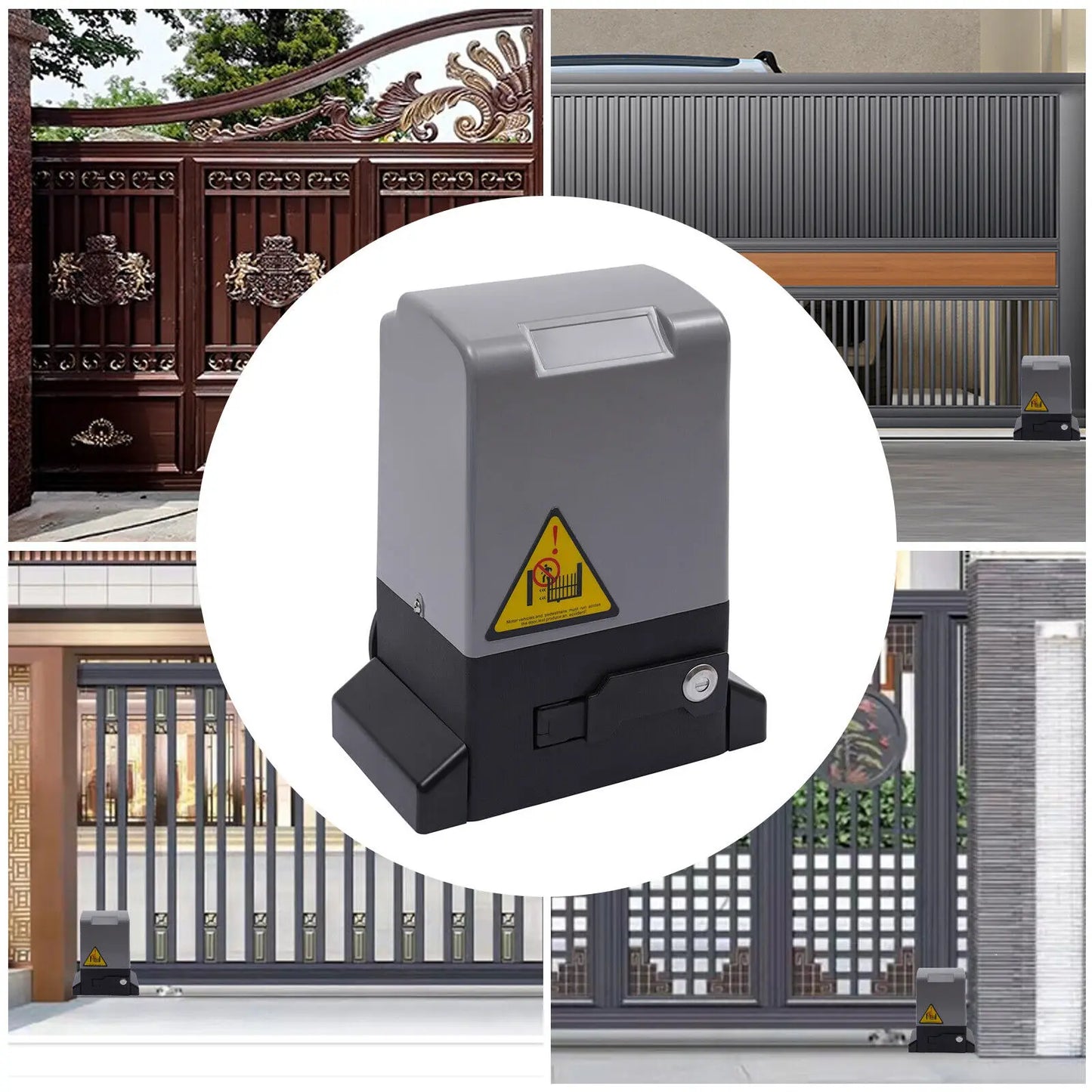 550W/750W Sliding Electric Gate Opener Set Automatic Motor Hardware Metal Fast Door Opener 1200/1800KG w/Remote Control IP44
