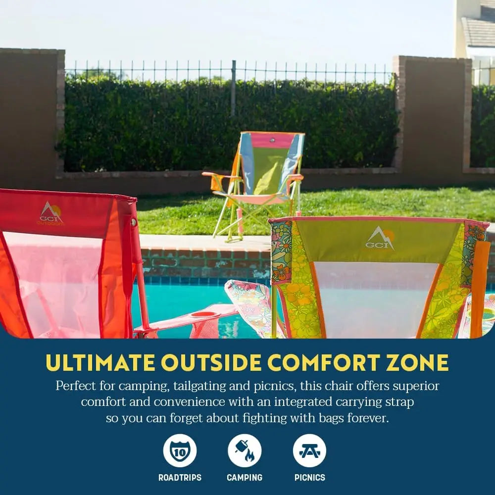 Comfort Pro Rocker Camping Chair | Portable Folding Rocking Chair with Durable Armrests & Drink Holder — Sweet Tea