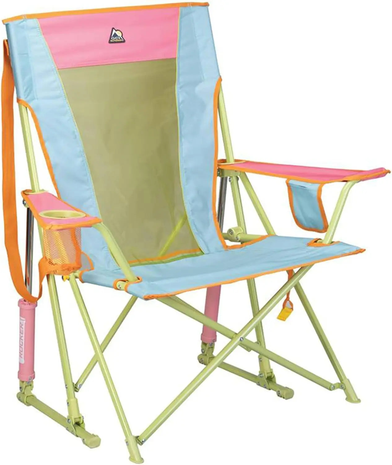 Comfort Pro Rocker Camping Chair | Portable Folding Rocking Chair with Durable Armrests & Drink Holder — Sweet Tea