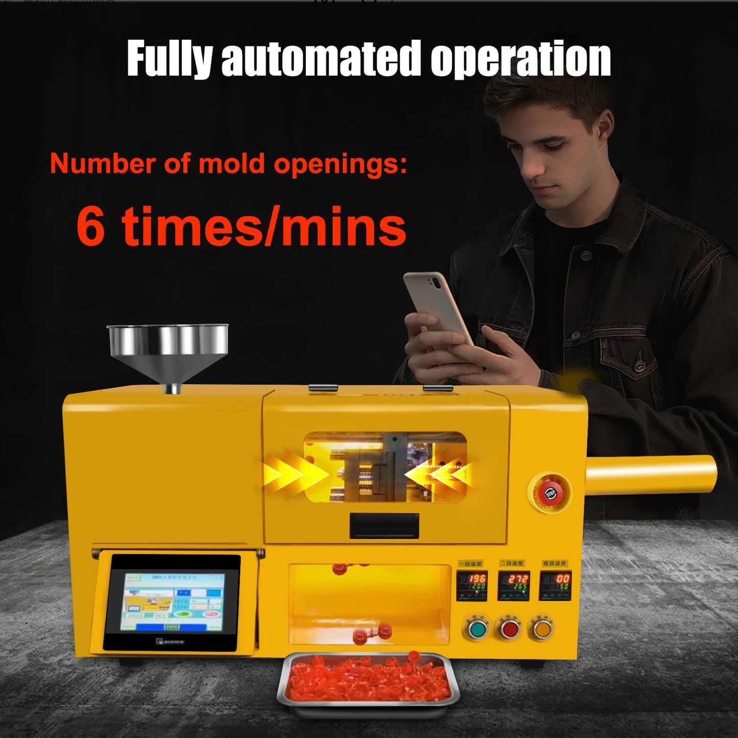 Mini-220 Horizontal Small Plastic Molding Machine Desktop Injection Molding Machine For Producing Micro Plastic Parts PLA PC PE