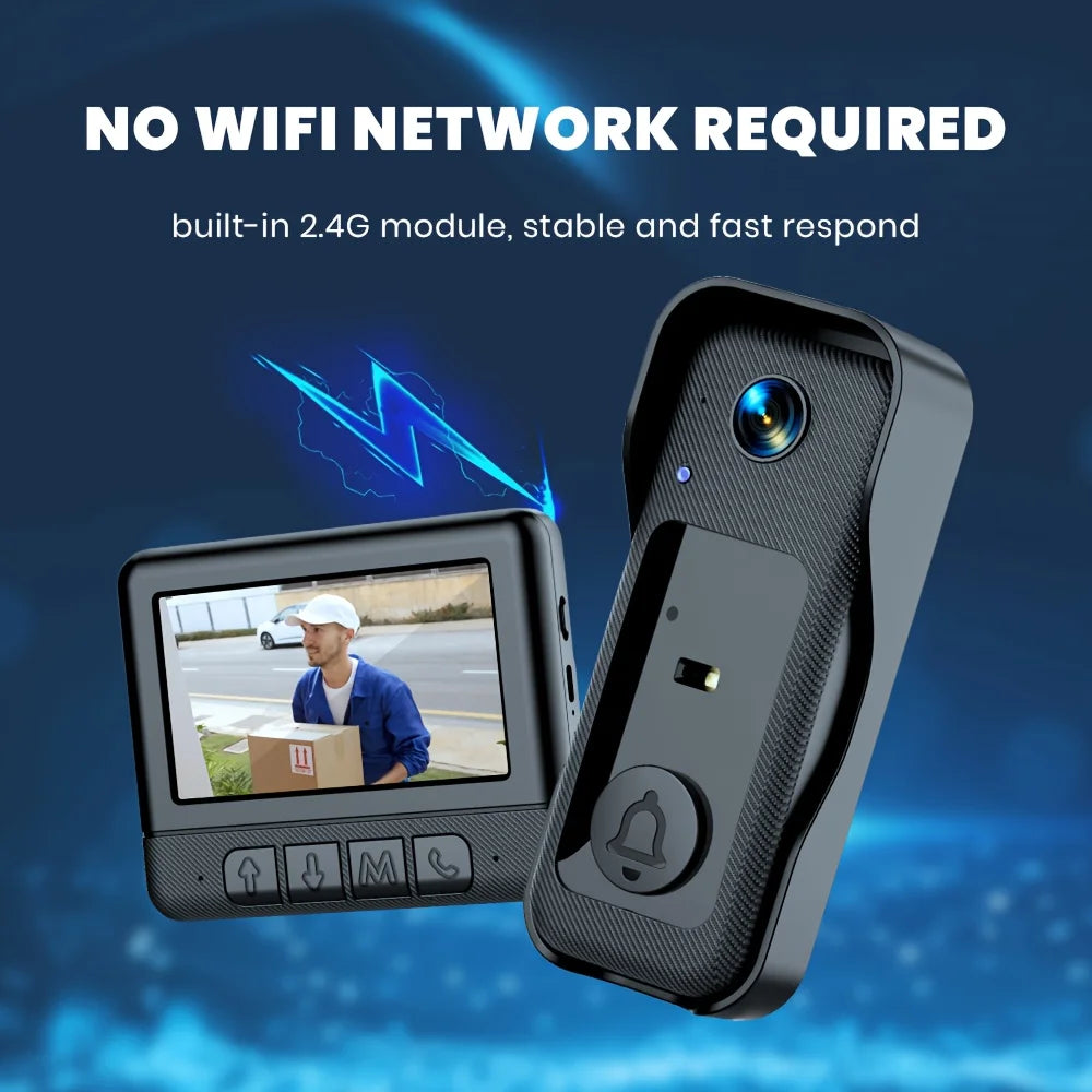 X7/NT601/X6 SMart Video Doorbell With 4.3" Display: No WiFi Needed & 128GB Storage | 300K Pixel Auto-Capture + 3+ Month