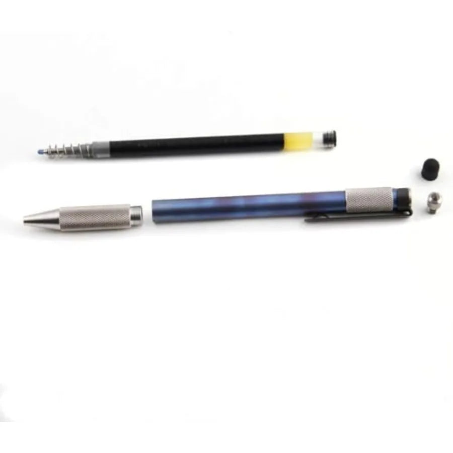 Titanium Bolt Action Pen Multi Function with Carry Bag Compatible with G2 Refill Blue - Ideal for Office School and Travel Use