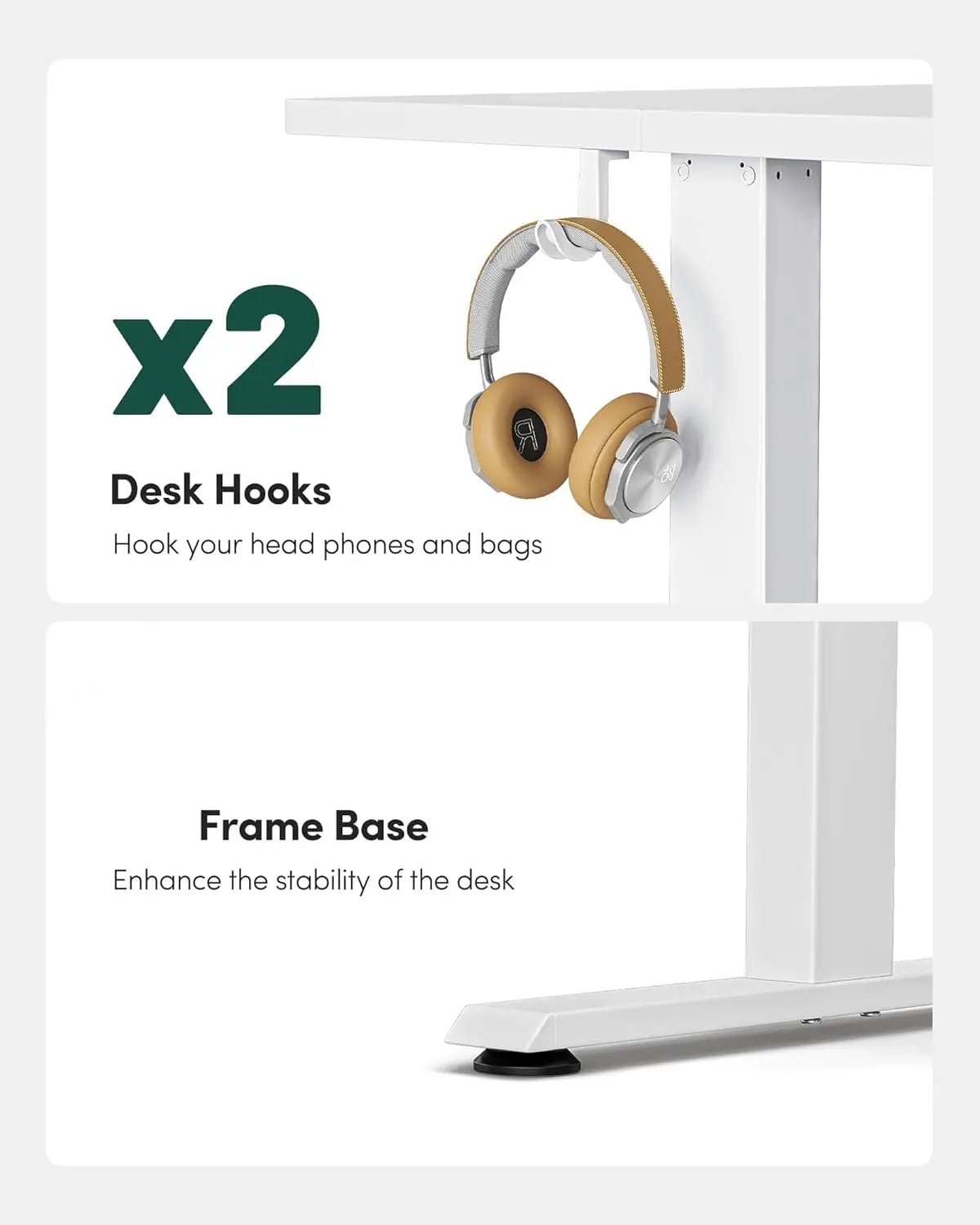 Electric, Height Adjustable Stand up Desk, 48 x 24 Inches Sit Stand Home Office Desk, Computer Desk, White, Customized