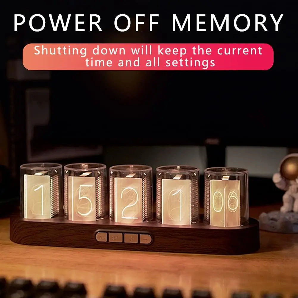 RGB Nixie Tube Style Clock with 16 Million Colors, USB Powered, Multiple Display Modes and Gift Box