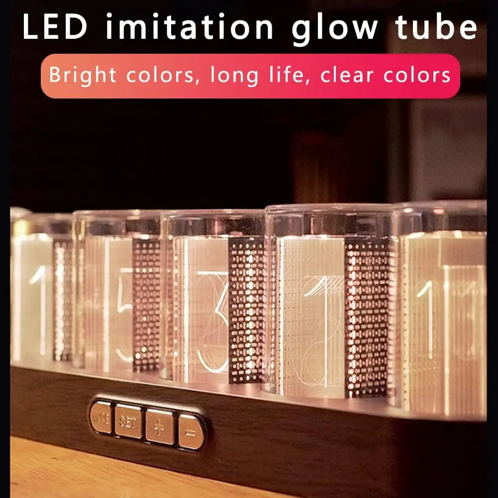 RGB Nixie Tube Style Clock with 16 Million Colors, USB Powered, Multiple Display Modes and Gift Box
